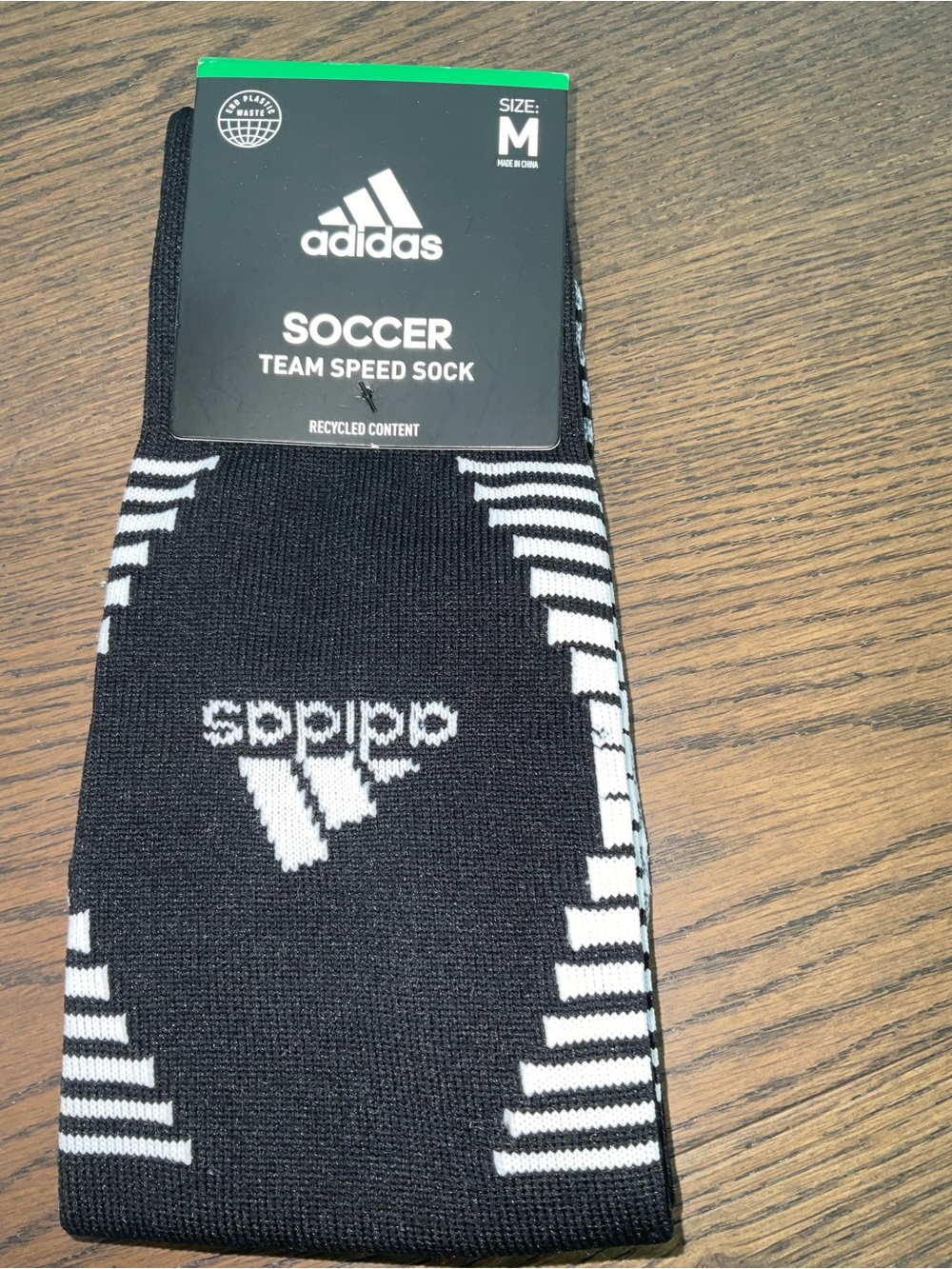 adidas Black and White Soccer Team Speed Socks - Men's M